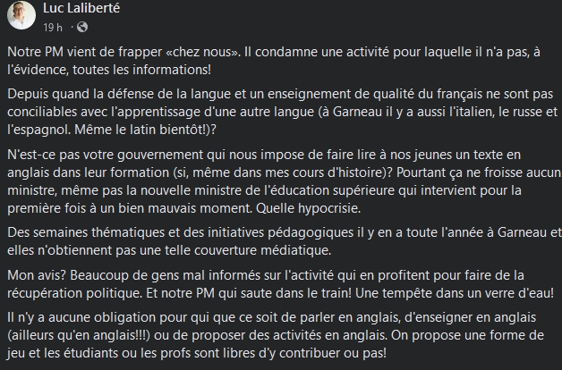LapriseMaxime's tweet photo. Réponse d'un prof de Garneau sur cette nouvelle panique forgée de toute pièce.

Elle nous aura au moins confirmée que notre ministre de l'Enseignement supérieur est toujours en vie. https://t.co/iDh7sL569a