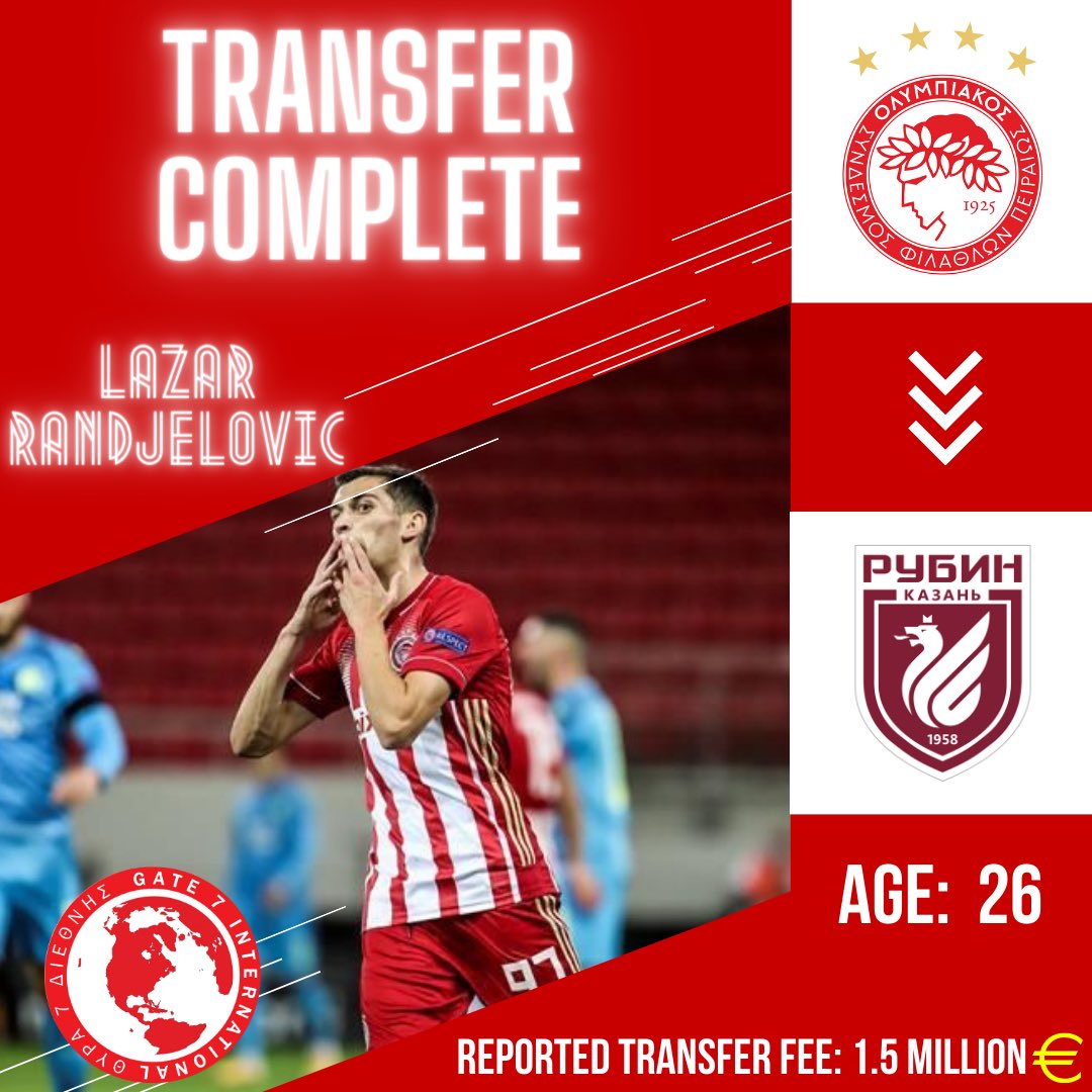 🚨CORDON KEEPS DEALING🔥

Olympiacos will add to the sales with Cumic and Lazar both going to Rubin Kazan. 

Cumic was a free transfer to Vojvodina but Olympiacos retained 50% sell on. The Serbian club president reported the sale to be approx 2.5 million 💶, so Olympiacos will