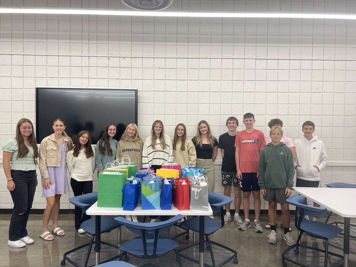 Jr. Wings Board assembled new teacher bags for the 41 new teachers in the district!