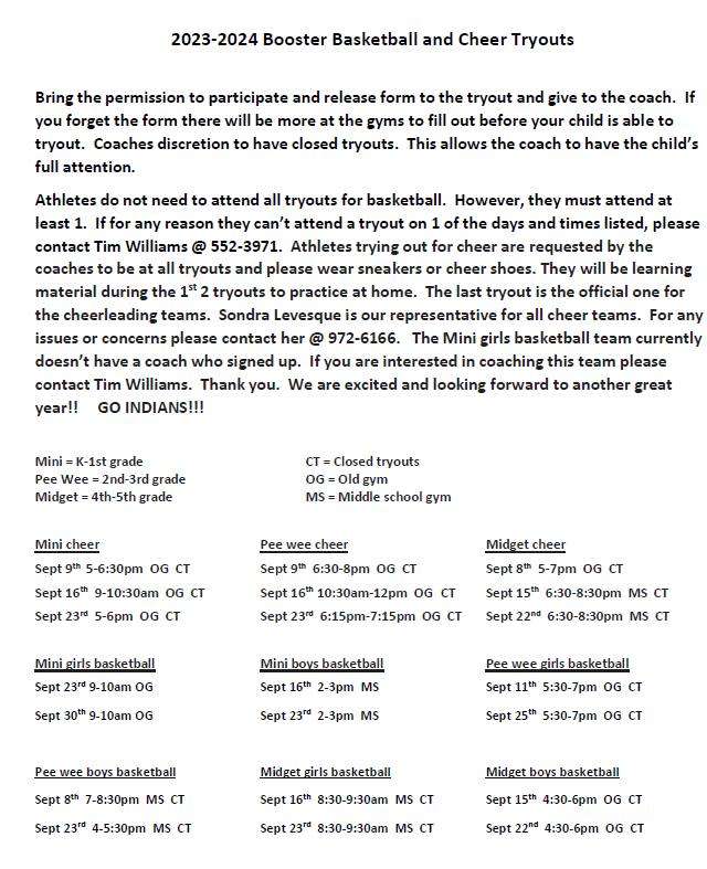 MosheimSchool's tweet photo. Updated Dates and times for our Booster Club tryouts. Please note changes on Mini Girls Basketball and Midget Girls Cheerleading. https://t.co/ahqUgco3Sj