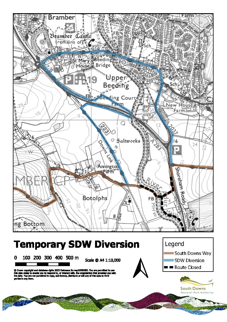 Bridge improvement works are scheduled for the week beginning 25th September on the River Adur crossing. The Bridge will be closed to all users for up to 2 weeks. Please follow the suggested diversion below. @CountrysideWSCC <a href="/NatTrailsUK/">NationalTrails.UK</a> <a href="/sdnpa/">South Downs National Park</a> <a href="/Ranger_sdnpa/">South Downs Ranger</a>