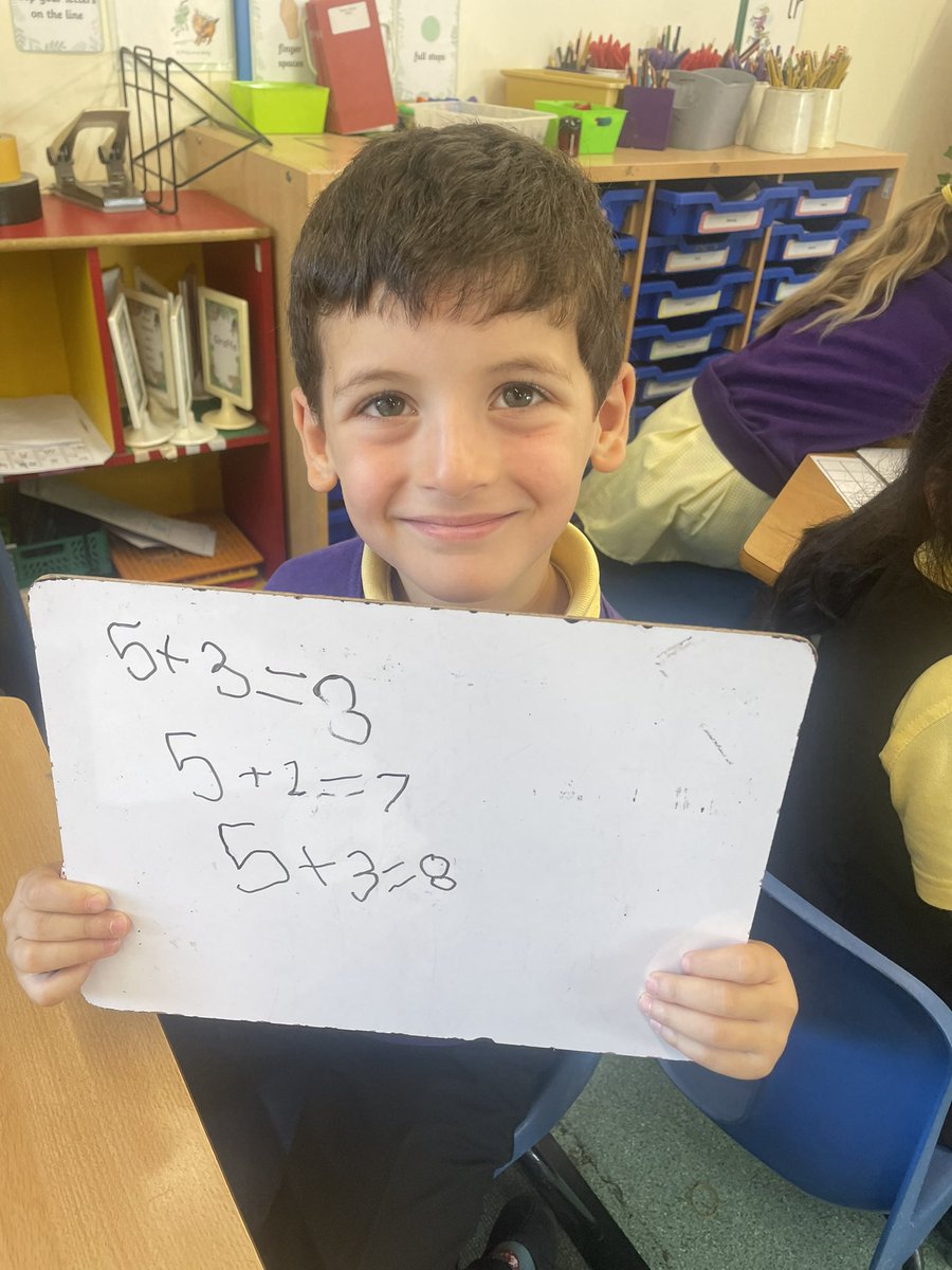 MissDunworthLHS's tweet photo. Some fantastic number sentences in Year 1 today! 2️⃣➕3️⃣@missmcnamaralhs @MissBanksLHS @MathsLHS @LHS_Watford @HeadLHS https://t.co/YHQtLf2BT4