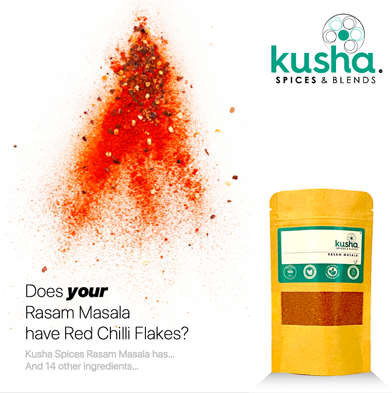 kushaspices's tweet photo. That tantalizing authentic Rasam taste. Hot, sour, sweet and spicy; all at the same time. Enhance it with Kusha Spices Rasam Masala. Buy today on https://t.co/z7kWAvhN4D or call us at +919136729391.
#rasammasala #spiceupyourlife #authenticflavors #indiancuisine #spiceblend https://t.co/otP5A06isJ