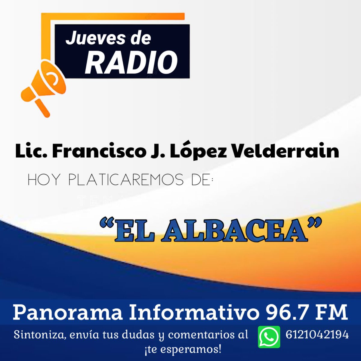 ¿Sabes quien es y que hace un Albacea?
El Not Francisco J López Velderrain <a href="/lopezvelderrain/">Francisco J. Lopez V</a> platicara  hoy en Panorama Informativo 📻 Escuchalo en #LaPaz en el 96.7 #Comondu en el 97.5fm #LosCabos el 93.1fm #Loreto 95.7fm y panoramainformativo.com.mx
#septiembre mes del #testamento