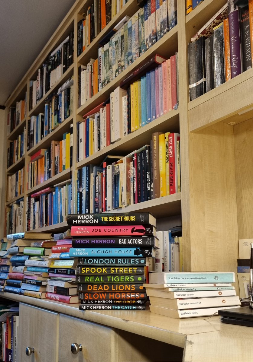 Just picked up the new, just published, #mickherron. As you can see I'm a huge fan of the incomparable Slough House series. And I was one of five others who chose to pre-order a copy from our local bookstore <a href="/WOTSAshtead/">Word on the Street Bookshop Ashtead</a> . I wonder if we'll recognise each other...😎