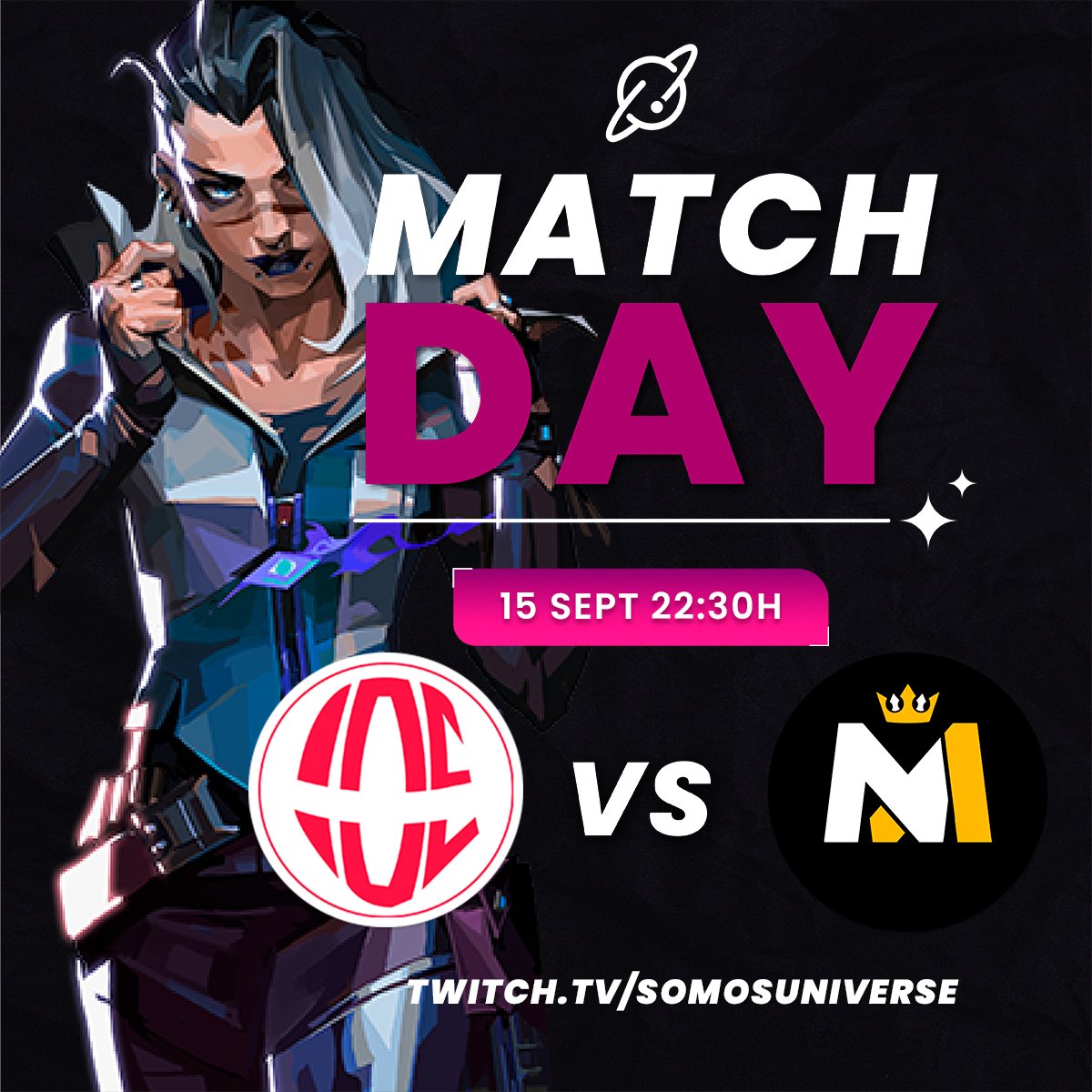 SomosUniverse's tweet photo. ¡Cerramos la jornada!

@IDEsportsGG  🆚 @New_Mafiia 

🎙️  Casters | @Jackalsito  @Ramonff4 
👀 Observer | @aryapajares
🎥 Realizadora | @evilraychel
#enlaórbita | https://t.co/C3XiDFV4zS 💫 https://t.co/9ltofmgIEC