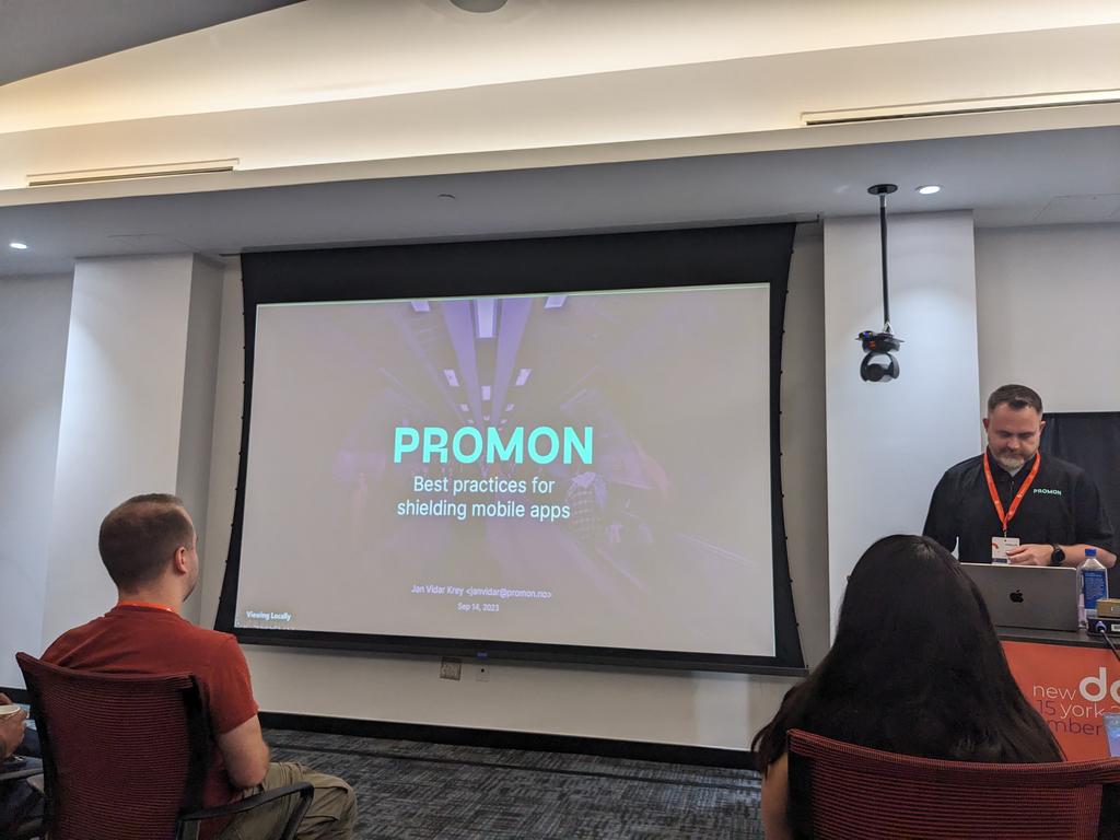 milomobiledev's tweet photo. We even went to a security talk. Sometimes it's the fundamentals that are important.

Interesting mobile security products coming from the @Promon_Shield team. Definitely can see some strong use cases for our clients. https://t.co/vyJmRX6qBv
