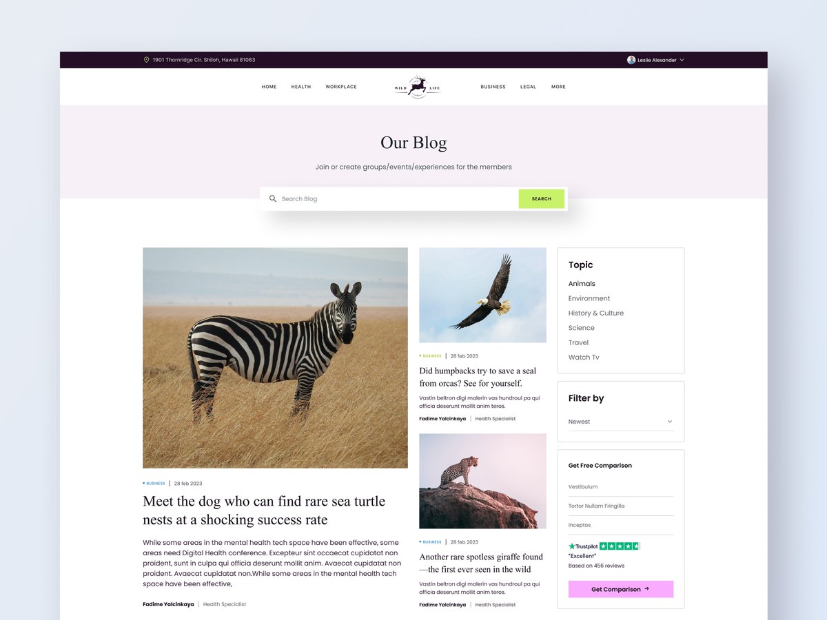 ui_des_raihan's tweet photo. I'm presenting my new dribbble shot of a "Wild life blog page website ๐ " UI Design Concept. Hope you will like it.โค๏ธ
Check full project in dribbble
https://t.co/3M3hWPmV88
#blogpage #blogwebsite #uidesign #uxdesign #trendy #minimal #website #webpage #blog #dribbble #ui #ux https://t.co/A5Y4Vzibwc