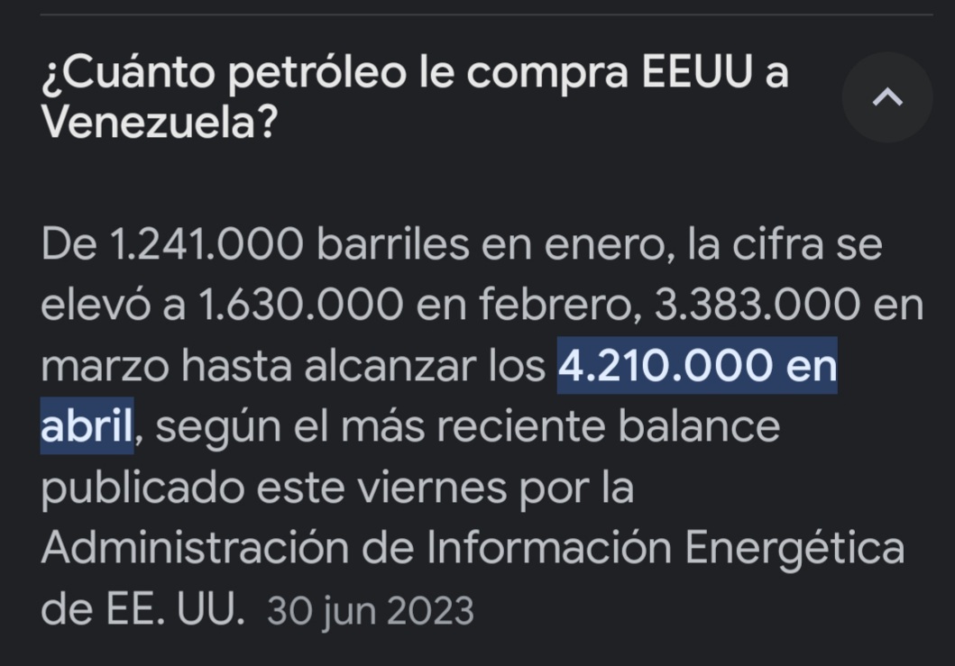 <a href="/MichelCaballero/">Michel Caballero Palma</a> Pero si el imperio es tan malo porque le siguen negociando petróleo y derivados a los gringos?