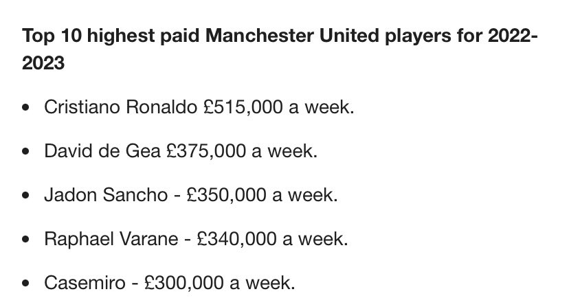 Varane and Casemiro out of the door next it would seem.