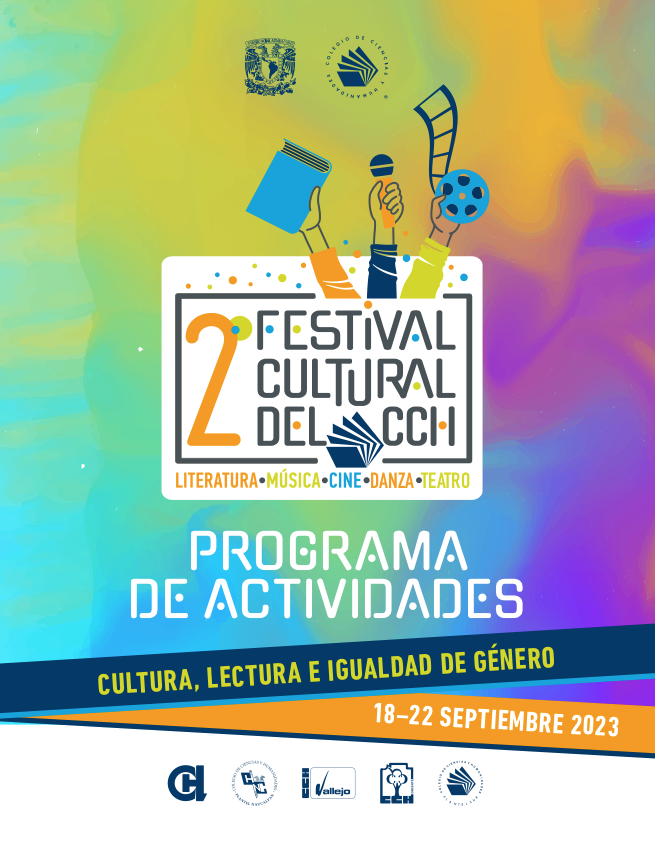 CCHUNAM's tweet photo. No te pierdas el 2º Festival Cultural del CCH, del 18 al 22 de septiembre, conoce las actividades y únete.
Programa completo:
https://t.co/qACPUcoTj5
#FCCCH @CCHAzcapoUNAM @pulsocchn @CCHVallejo_Ofi @CCHOte_UNAM @cchsur_oficial https://t.co/4kQNwA1EJs