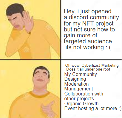 cybertize3's tweet photo. #NFT #NFTshills #DiscordServer #Discord #web3 #web3community #Web3Gaming #NFTCommmunity #NFTCollection #Ethereum #Ordinals #Bitcoin #Solana #cybertize3marketing #nftart #OpenseaNFTs #opensea #cryptocurrency #CryptoX #CryptoMeme #CryptoTwitter #NFTMarketplace https://t.co/16nZlrUeGC