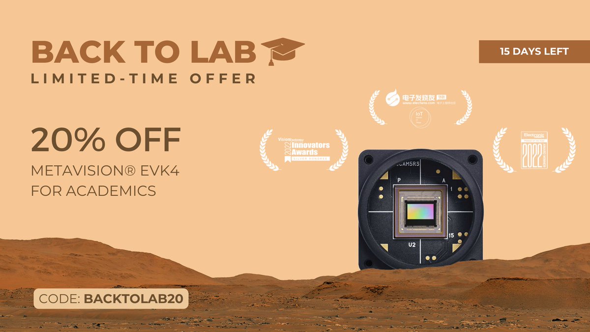 Prophesee_ai's tweet image. ⏳Our 20% off Metavision® EVK4 offer is halfway through! 

🗂️Unlock the full power of #EventBasedVision with free access to the software suite, the largest open-source platform, extensive documentation &amp;amp; 2 hours of premium support. 

The clock is ticking👉bit.ly/3L3WVMC