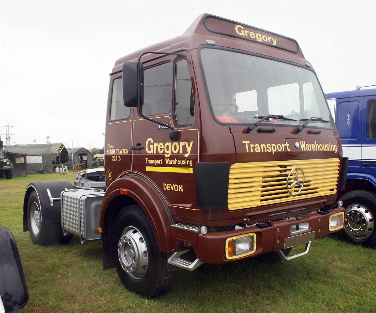 1985 Mercedes Benz SK 168. A. J. Gregory, North Tawton, Devon. Photo: West Somerset Railway Steam Rally, Norton Fitzwarren, 05.08.2023. #MercedesBenz #NortonFitzwarren #GregoryDistribution #HGV #Distribution #Haulage #NorthTawton