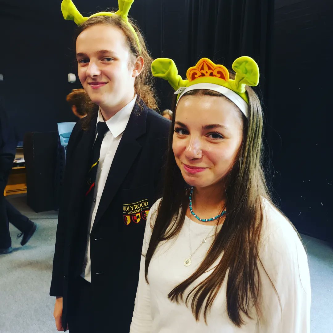 HolyroodDrama's tweet photo. Wow! A total of 115 students turned up today to be part of #teamshrek and #teamconnections - we have a feeling something very special is about to begin. Special mention to those lovely students who turned up wearing Shrek Ears!!! 🥰 #teamholyrood https://t.co/8Fk17RmbDp