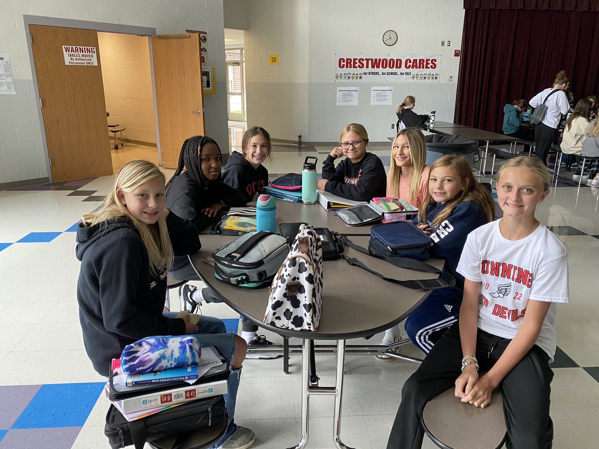 MegaraThompson's tweet photo. CIS 6th Grade lunch was all smiles today. It’s the perfect time to catch up and hang out with friends! #timeforfriends https://t.co/C6hSaBuu84