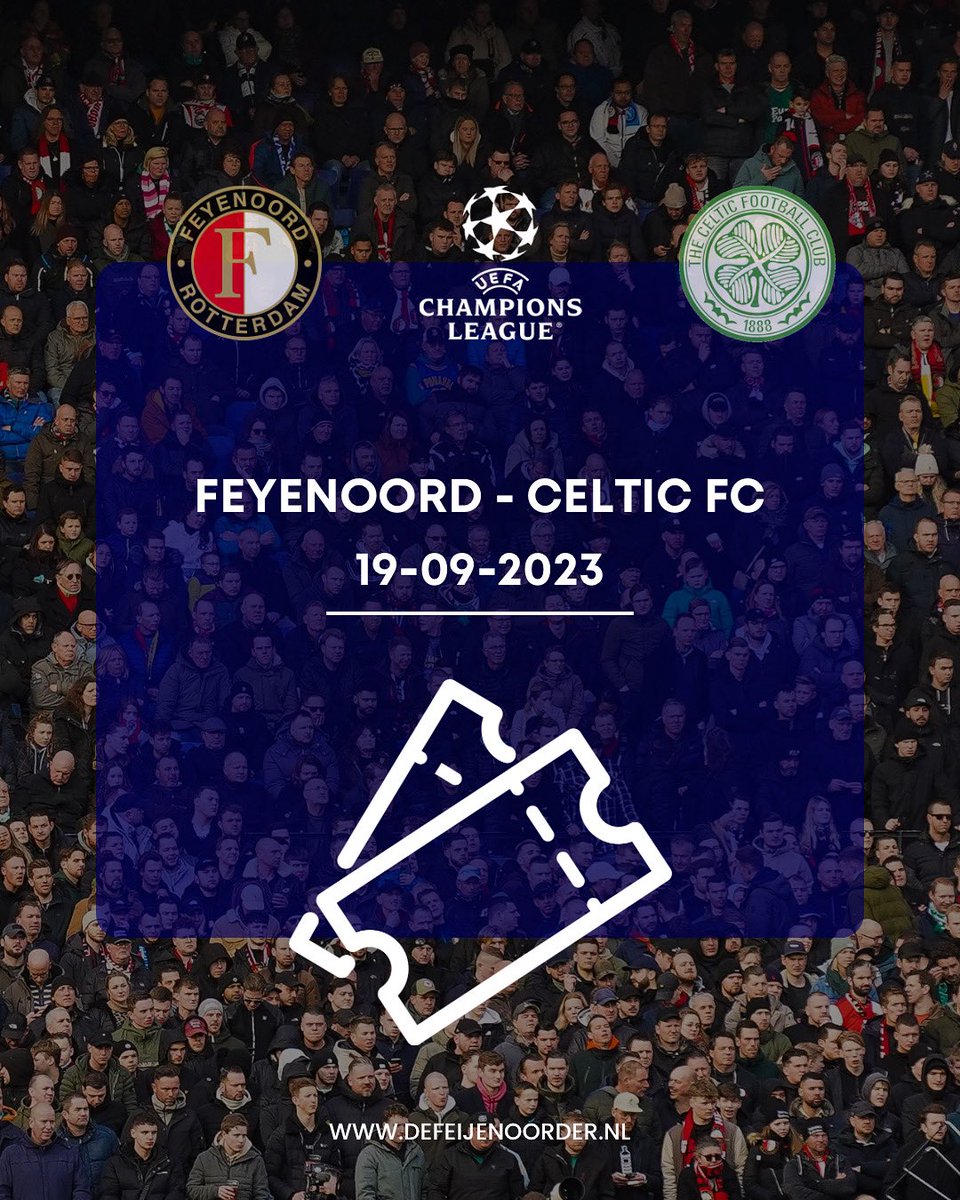 DeFeijenoorder's tweet photo. Geen kaart voor de eerste thuisconfrontatie in de Champions League? 

Deel dit bericht en geef aan met wie jij zou willen gaan. Morgenmiddag zullen we de winnaars benaderen.

‼️ Let op: Alleen leden maken kans op de wedstrijdkaarten. https://t.co/XbblUMayB2