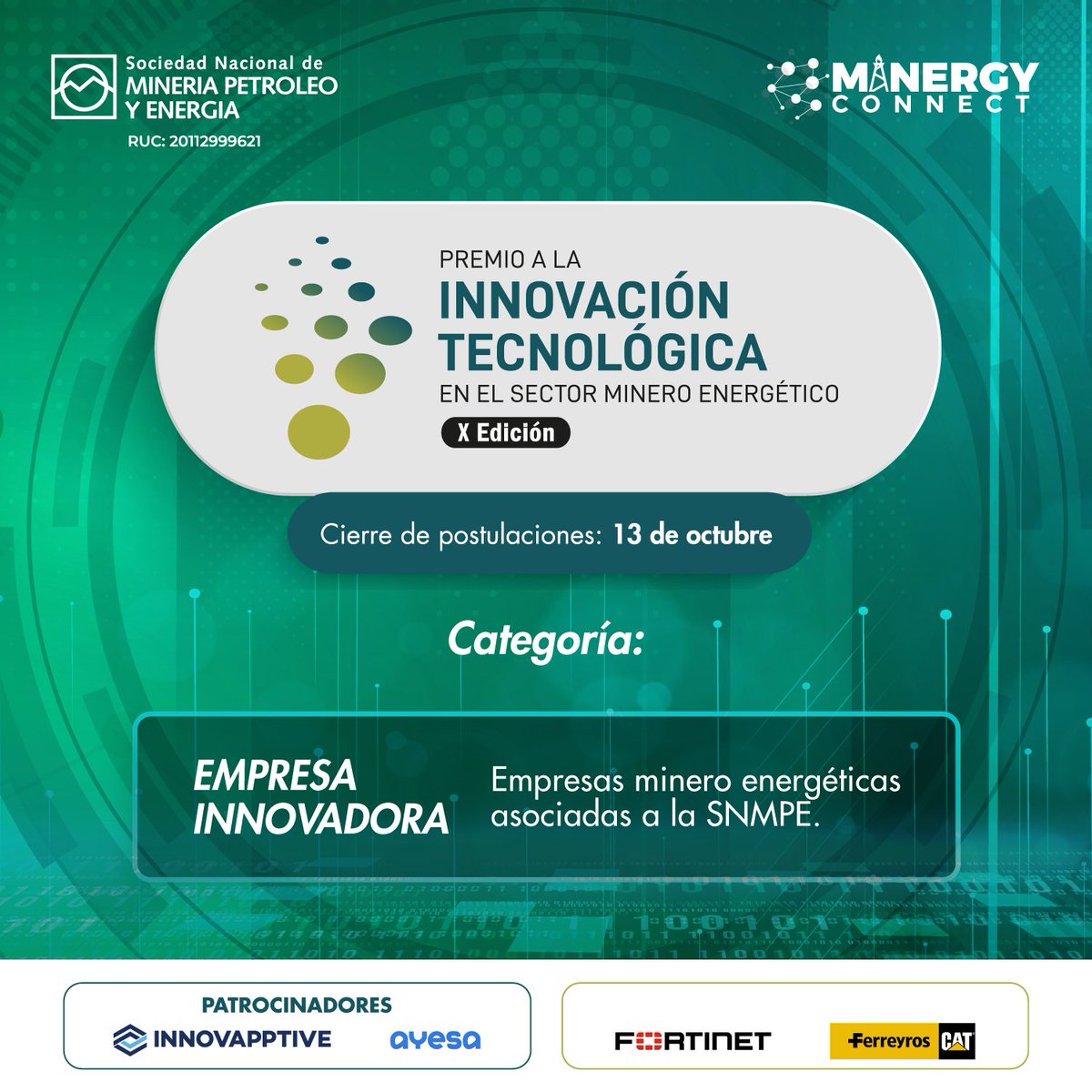 Minergy_Connect's tweet photo. 🏆 Premio a la Innovación Tecnológica 2023 | Categoría Empresa Innovadora: Distinguimos a empresas mineras, de hidrocarburos y eléctricas que hayan implementado soluciones tecnológicas e innovadoras que contribuyan al desarrollo eficiente de sus operaciones. https://t.co/iCcO9YRUEg