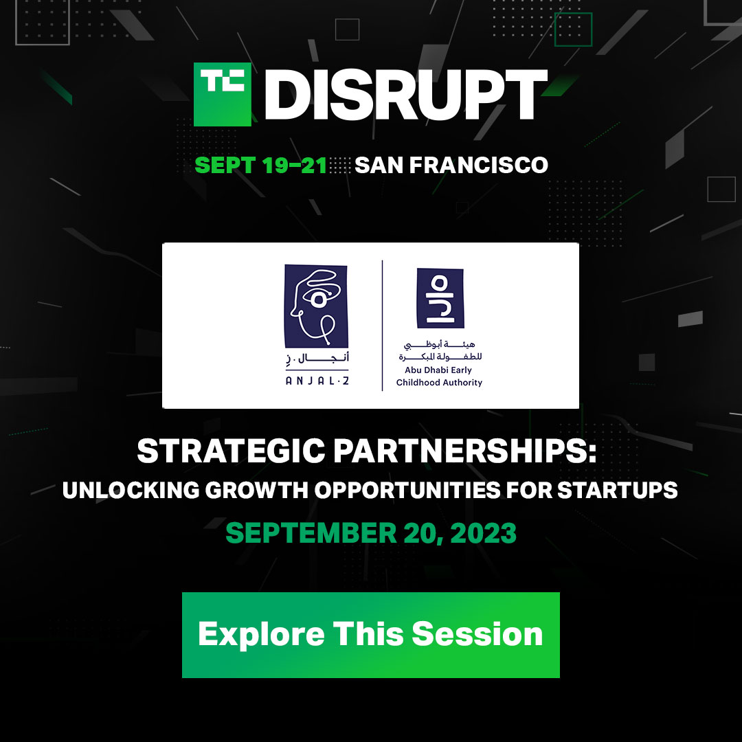 Join <a href="/Abudhabi_ECA/">Abu Dhabi Early Childhood Authority</a> at #TCDisrupt2023 and learn how strategic partnerships can boost startup growth opportunities.

Grab your passes here 👉 tcrn.ch/3s9Jsw6
