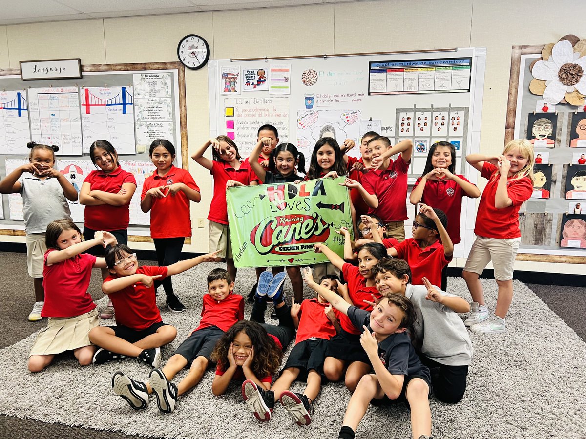 SAVE THE DATE!  OUR THIRD-GRADERS ARE HAVING A FUNDRAISER! 
Stop by Cane's on Friday, September 22nd, from 4-7 pm and mention HDLA and a portion of their sales will go directly to support our third-grade field trips. Thank you for all the support!
#HDLAtoros
#TheHUSDway