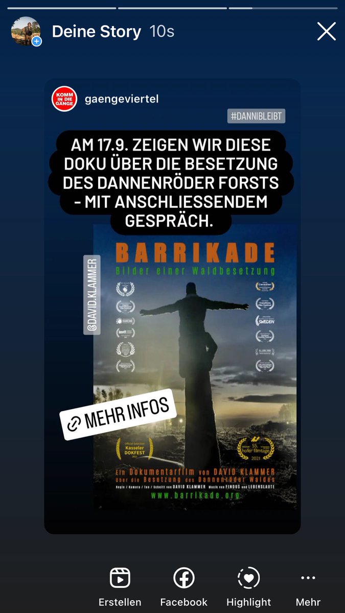 Sonntag 18.00 im Fabrique im #gaengeviertel in Hamburg #barrikade im Kino. @keinea49 @wsa_buendnis @AlleDoerfer @HambiBleibt #hambi #danni #dannibleibt