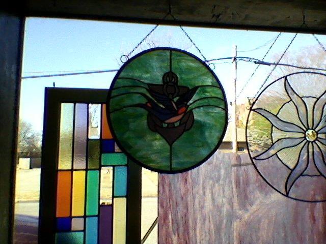 LeLarBear's tweet photo. @JasonIsbell posted a picture (on another platform) of a stained glass piece that @sdwoodard5 and I gave to him and @amandashires back in 2014! 

They still have it! 

Picture of the post &amp; one from the artist’s studio before we gave it to them. Artist is Nicki Masterson. https://t.co/NEptE8ADVP
