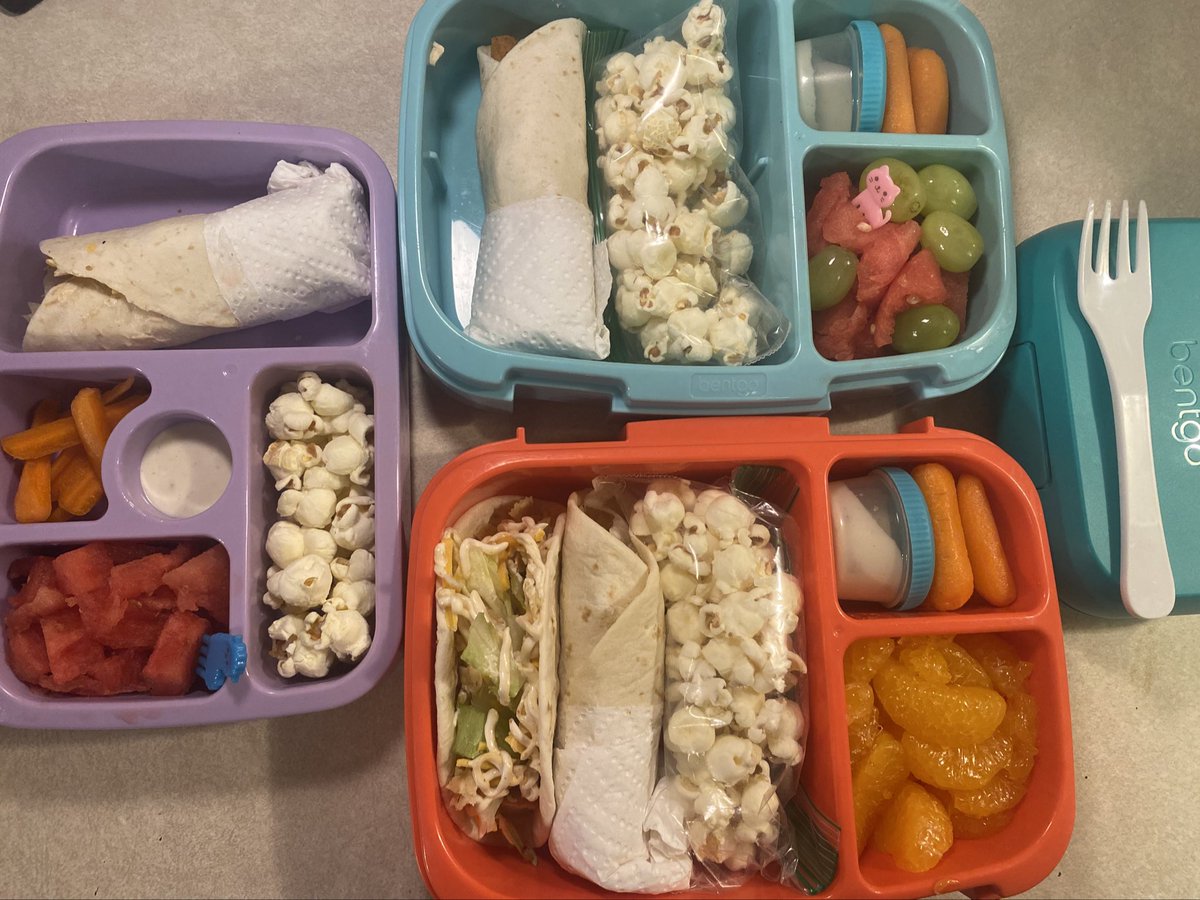Kids packed✅
Tacos are always popular✅
Now to get them dropped off, I’ll say my GM’s when I’m back☺️
#Kids #MomLife #PackedLunch