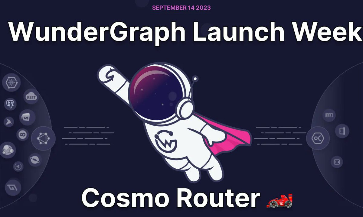 wundergraphcom's tweet photo. Welcome to Wundergraph Launch Week Day 3!

A week of Open Source Goodies for the @GraphQL ecosystem! 

Thursday: Cosmo Router: High Performance Federation v1 &amp; v2 Router / Gateway

Launch Day 3 is all about routing federated GraphQL APIs. https://t.co/kFTxnTJKEJ