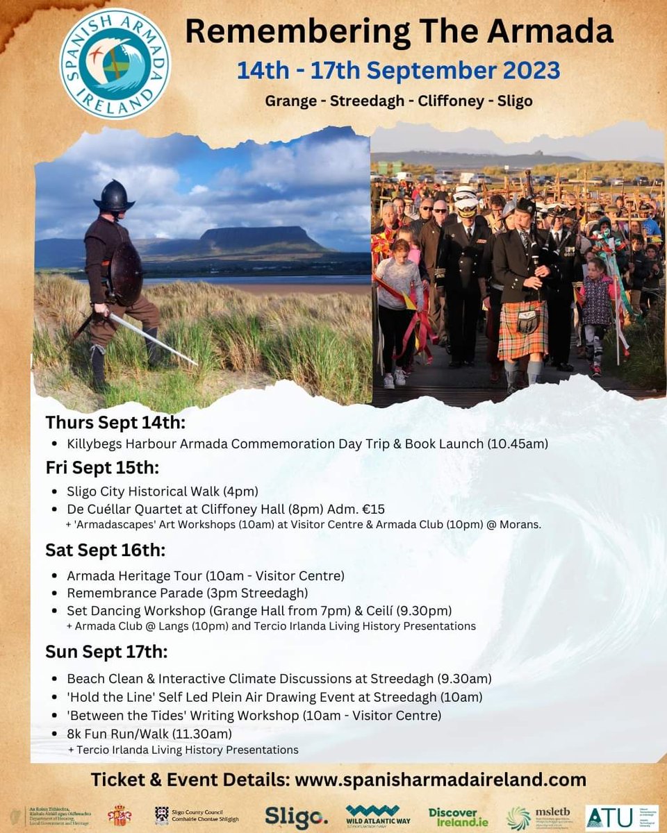 The day has arrived! 🇮🇪🇪🇸
Our 4 day Festival starts today!

Be sure to check out the 'Festival' Section of our website 
( spanisharmadaireland.com ) for all event details.
We look forward to seeing you all over the weekend. 🇮🇪🇪🇸