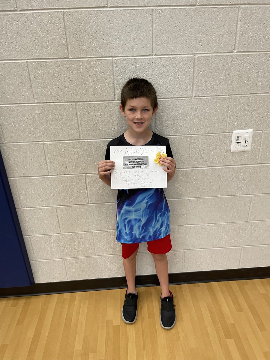 CoachTChildress's tweet photo. Congratulations goes out to this @HumbleISD_CE 5th Gr Bulldog who owned the quote this week! Coach @StephenCedillo and I are so proud of your #optimisticthinking during the practice Pacer Test in PE! ❤️🚂❤️🦋❤️👟#worldchangers #betheeffect https://t.co/lrPuzCIFVJ