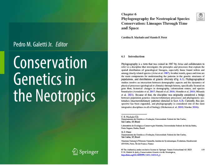 Carolina Machado (@machado_carolb) on Twitter photo I'm happy to share with you the book chapter I wrote with my friend <a href="/ManoloLearning/">Manolo Perez 👨🏽💻🐠🌵</a>
link.springer.com/chapter/10.100…
The purpose of the text is to discuss phylogeographic studies in the Neotropical region and their implications for species conservation. I'm happy to share with you the book chapter I wrote with my friend <a href="/ManoloLearning/">Manolo Perez 👨🏽💻🐠🌵</a>
link.springer.com/chapter/10.100…
The purpose of the text is to discuss phylogeographic studies in the Neotropical region and their implications for species conservation.