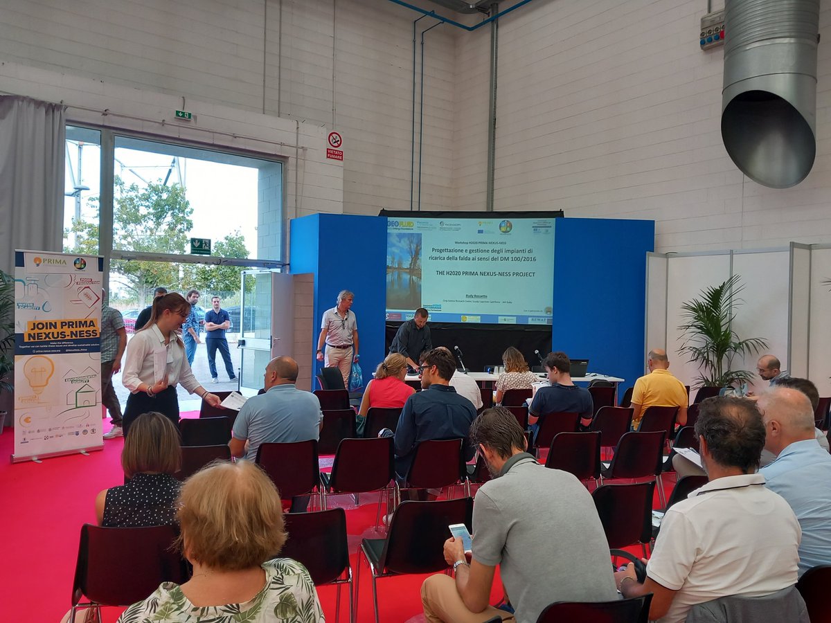 rudy_rossetto's tweet photo. Preparing for the @NexusNess_Prima #mar workshop managed #aquifer #recharge to combat #water scarcity and adapt to #climatechange we r about 100! @PrimaProgram @SantAnnaPisa @XPROConsulting #geofluid #piacenza @IAHItaly @IAHMARCom @GWShydros @WorldWater_News @unescoWATER https://t.co/piHh0Z5qYx