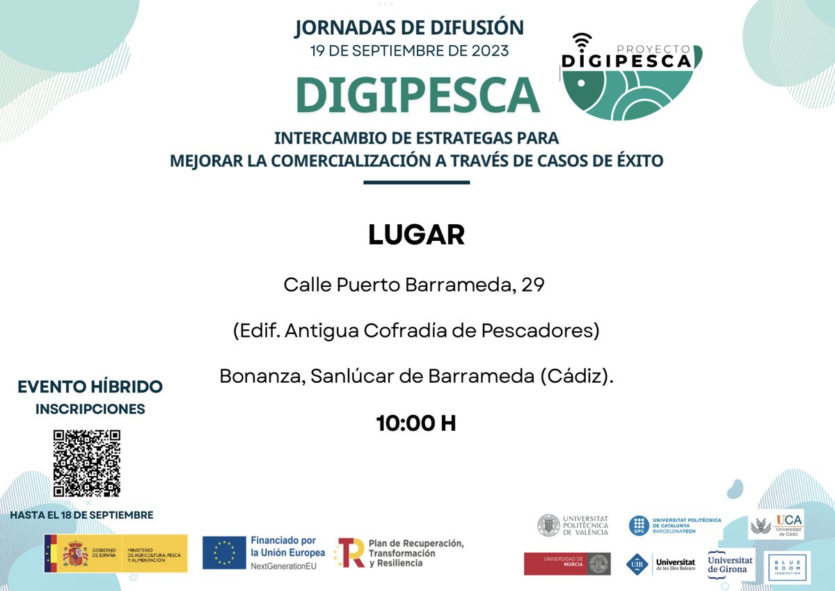 digipesca's tweet photo. La @univcadiz organiza dentro del proyecto #Digipesca estas jornadas que servirán para crear un foro de encuentro y participación centrado en la transferencia de conocimiento partiendo de exitosos casos en la comercialización. Asistencia gratuita. Inscripción previa. https://t.co/axXeoY3Tqf