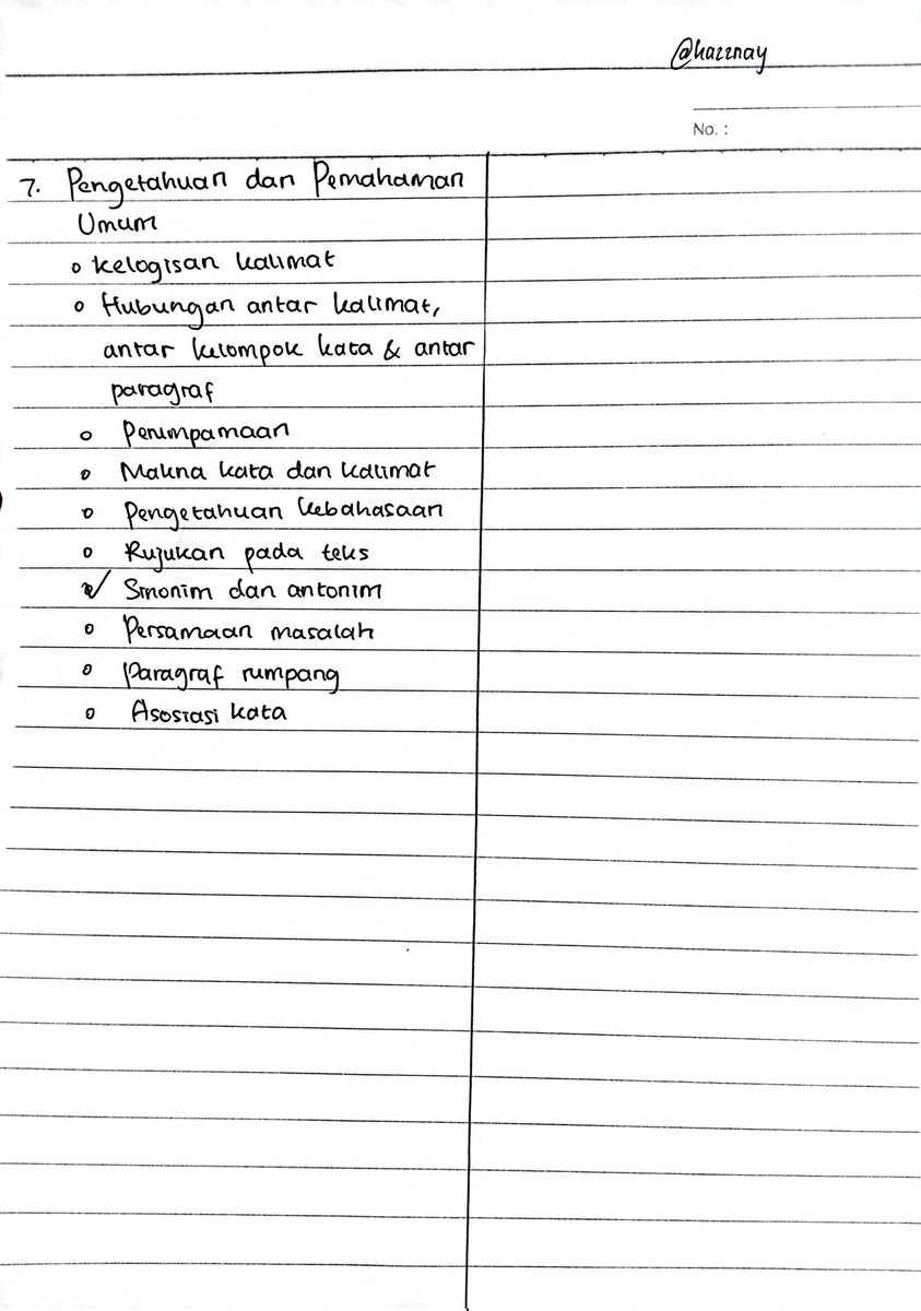 hazznay's tweet image. Persebaran Materi SNBT 🧾