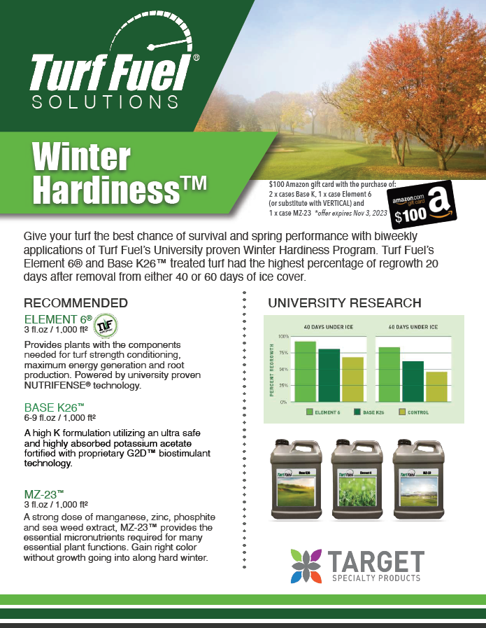 TargetSpecCan's tweet photo. With the season quickly coming to an end it's that time of year again... ✅University tested + ✅many years of proven performance.  Give your turf the best chance of survival &amp; spring performance @TurfFuel @SteveLoveday1 https://t.co/pyTPKlx01g