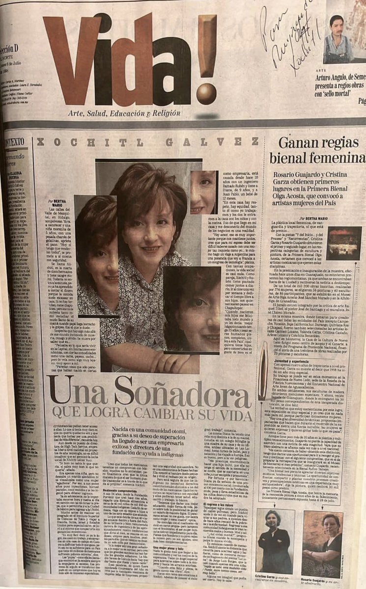 Esto es de hace 25 años. Una mujer que ha dedicado su vida a servir a los demás…