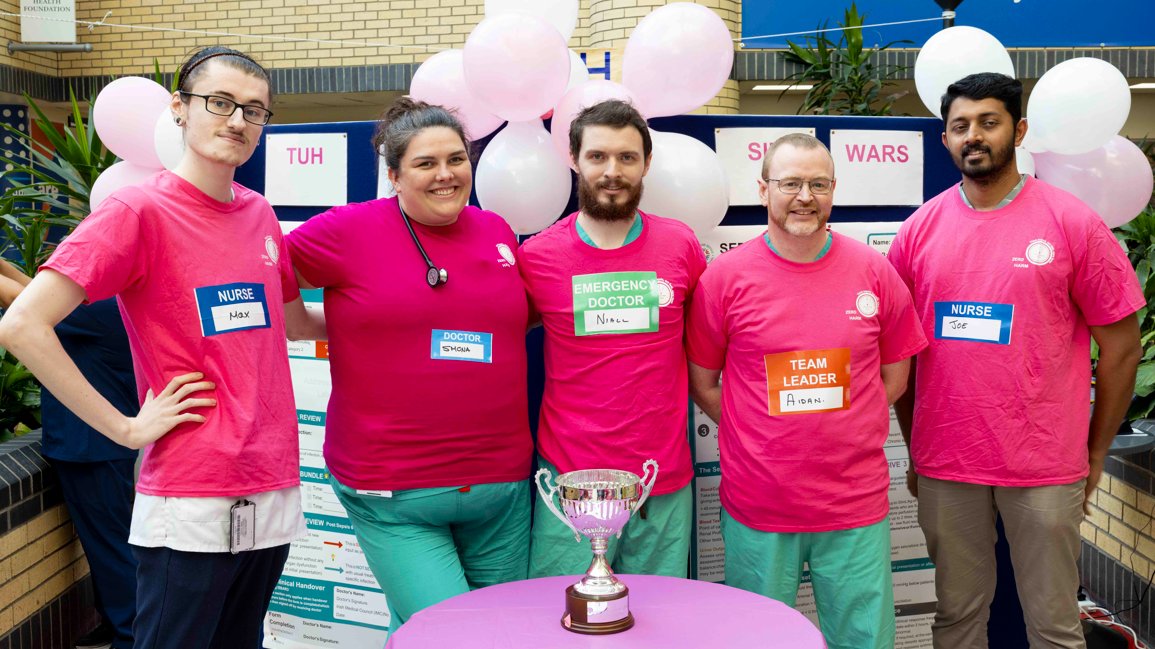 Congratulations Dr Grufferty & the EM team! Winners of TUH #sepsis Sim Wars 2023!🏆🥇 Well done & thank you to all the teams that took part! Everyone performed at exceptionally high standard 🙌 & helped raise awareness; think sepsis, act fast, save lives! #teamwork #simulation