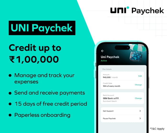 finance_mart's tweet photo. Uni Paychek is here to make your life easier!

You will get:
✅ Credit up to ₹1,00,000
✅ 15 days of free credit period
✅ Paperless onboarding

https://t.co/5mS1Xgm0iL

#unicard #loans #creditscores #creditcardapply #creditcardoffers #creditcards #freecreditcard https://t.co/ScdKxJeXlT
