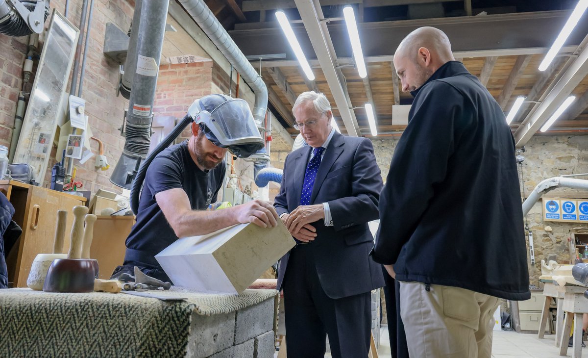 Yesterday, we welcomed The Duke and Duchess of Gloucester to Durham Cathedral The Duke visited the works yard to meet the stonemasons and joiners and see the work they do to conserve the cathedral and buildings