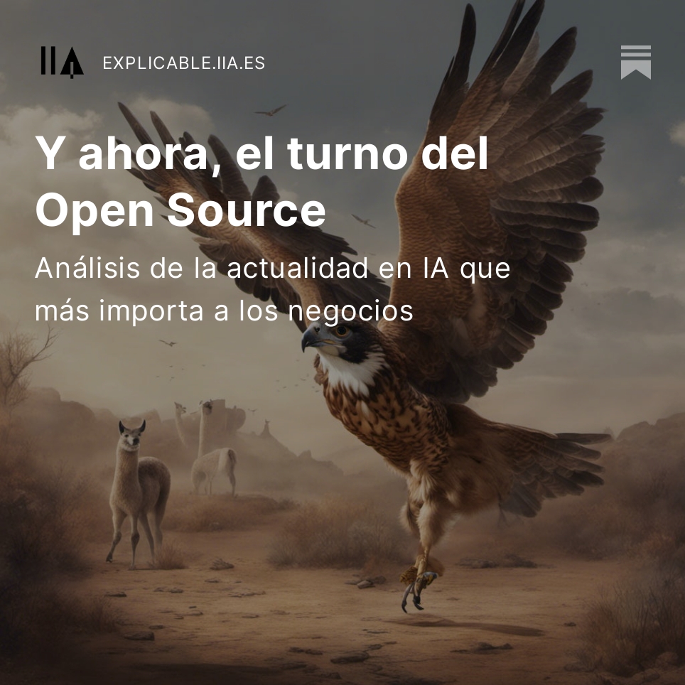 iia_es's tweet photo. 🚨¡Un nuevo #Explicable ya está aquí!

La nueva edición de Explicable, creada de puño y tecla por @mangelroman  (co-fundador del IIA) hace un repaso a la actualidad de la Inteligencia Artificial con una visión crítica y poniendo el foco en los principales jugadores de esta partida de ajedrez tecnológica.

▪ Las claves para entender cómo el Open Source ha revolucionado la industria del software al democratizar el desarrollo.
▪ Cómo el vuelo del nuevo Falcon ha despeinado a la LLaMA.
▪ Gemini, la nueva esperanza de Google… que está por llegar.
▪ El interrogante de, saber o no saber, si una imagen está creada por IA.
▪ Y de qué manera los profesores pueden llegar a ver la IA como una aliada y no como una enemiga.

¿Preparado para entender de una vez el ecosistema de la  Inteligencia Artificial? ¡No te quedes fuera de la partida! 👉 https://t.co/n10BmPTNoY
