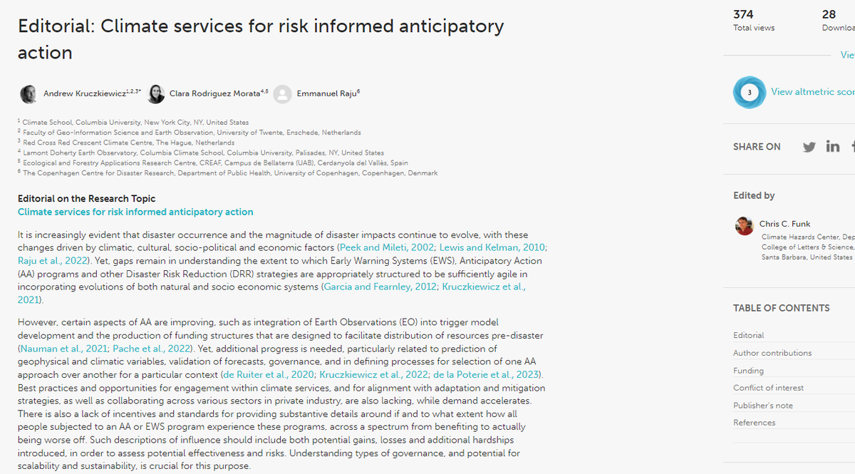 wxpizza's tweet photo. 🚨 New editorial now out on Early Warning Systems ⛈ &amp; Anticipatory Action📋🚨

We must ensure that the MOST traditionally underserved &amp; MOST systematically de-prioritized populations are centered in AA &amp; EWS

Co-authors: Clara Rodriguez+@EmmanuelRaju7

https://t.co/3TH6KZzapc https://t.co/an929tZeFy