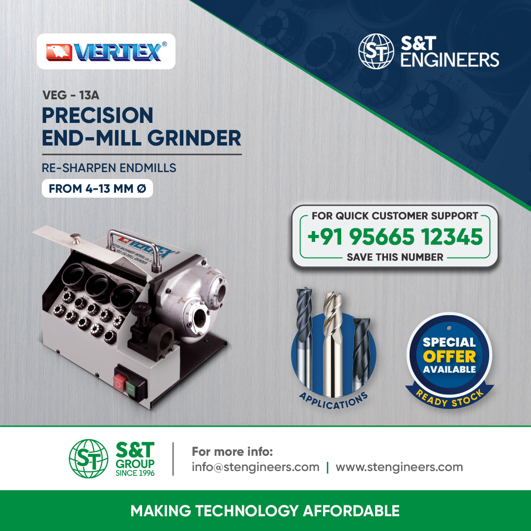 STEngineersPvt1's tweet photo. Are your end mills losing their edge? Say goodbye to dull tools and hello to precision cuts! Our revolutionary resharpening machine is here to breathe new life into your end mills. 

For quick support on accessories, call us at +91 9566512345 #stengineers #machinetool https://t.co/FveVAfK8o3