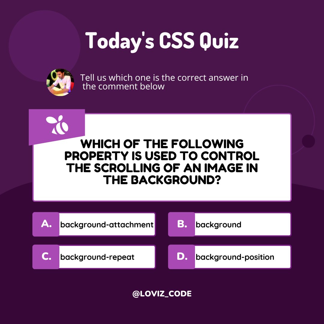 lovizcode's tweet image. 🧐 Think you're a CSS pro? Test your skills and challenge your friends in this epic CSS quiz! 💻🎨 #CSSQuiz #WebDev #ChallengeAccepted