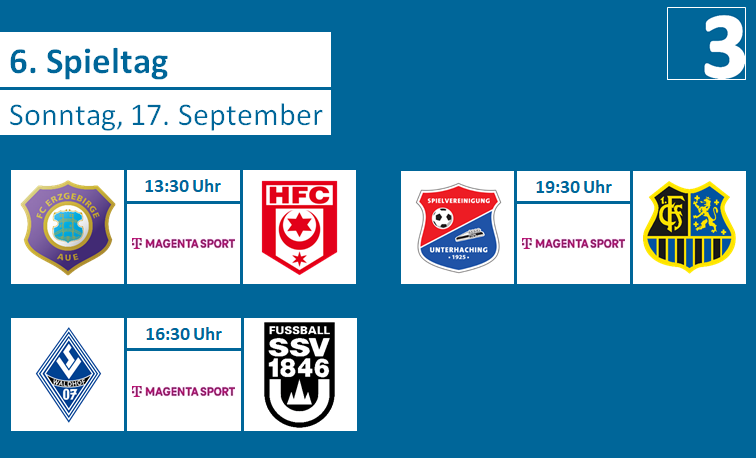 liga3online's tweet photo. Mit diesen drei Partien wird heute der sechste Spieltag abgeschlossen.

#FCEHFC #SVWSSV #UHGFCS https://t.co/bK131xxdV3