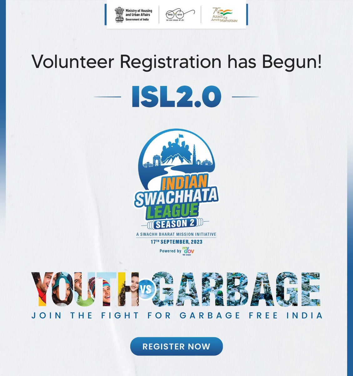 Join us in the fight for Garbage Free Vadodara using the link below.

Link : innovateindia.mygov.in/islseason2/

#IndianSwachhataLeague
#YouthVsGarbage
#GarbageFreeIndia 
<a href="/SwachhBharatGov/">Swachh Bharat Urban</a> <a href="/SwachSurvekshan/">Swachh Survekshan</a>