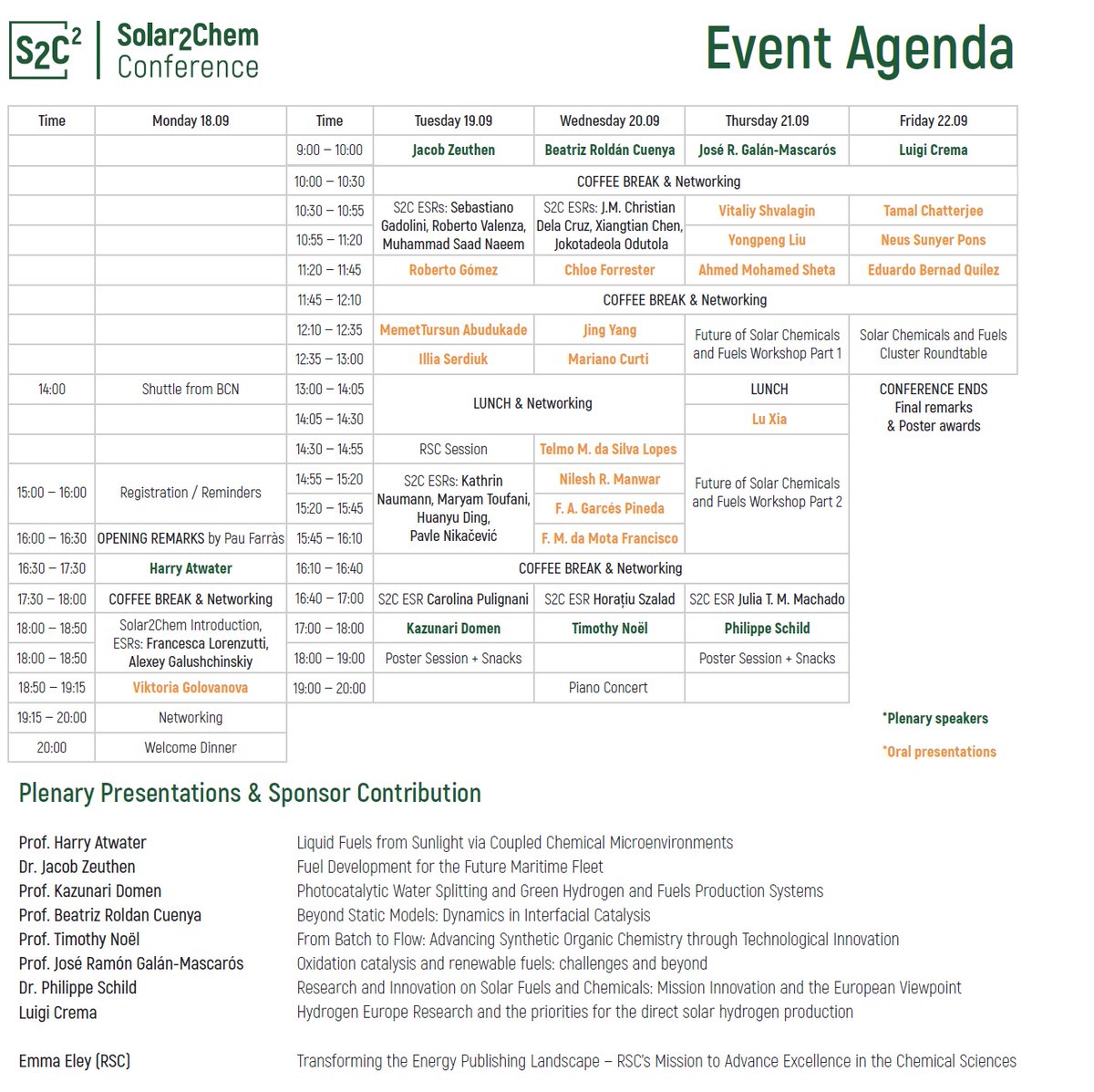 🎉We can't wait to welcome many of you next week at @ICIQchem at our conference! #S2CIC 📰Have a look at the final agenda and get ready for groundbreaking research, engaging workshops, roundtable discussions, and networking sessions! More info at solar2chemconference.com