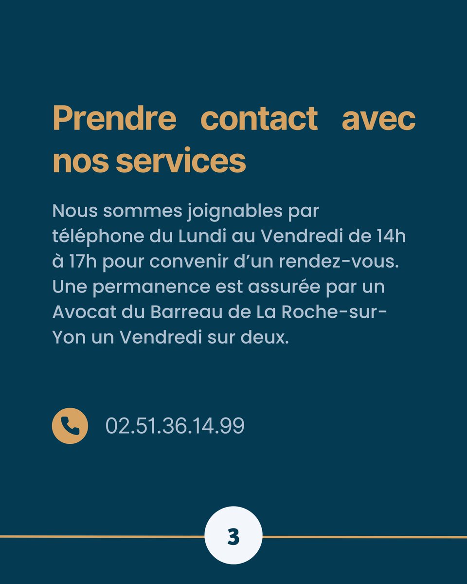 ℹ️ Un vendredi sur deux, des consultations juridiques gratuites sont organisées par l’ <a href="/OrdreLaRsy/">Barreau de La Roche-sur-Yon</a>  à la Maison de l’Avocat sous forme de permanences.

⬇️⬇️Comment y accéder ⬇️⬇️