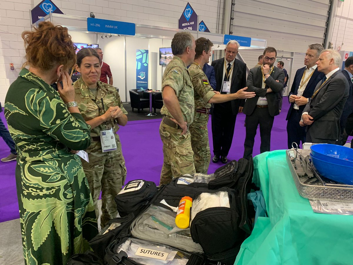 DMS_MilMed's tweet photo. The DMS @DSEI_event 2023 was thrilled to welcome MPs representing the Armed Forces Parliamentary Scheme to the DMS stand, where they witnessed demonstrations and heard about life-saving innovation. 

@JHubMED_Defence #FutureDMS @UKStratCom 

A successful #DSEI for the #DMS 👏 https://t.co/dtCIyBiSXZ