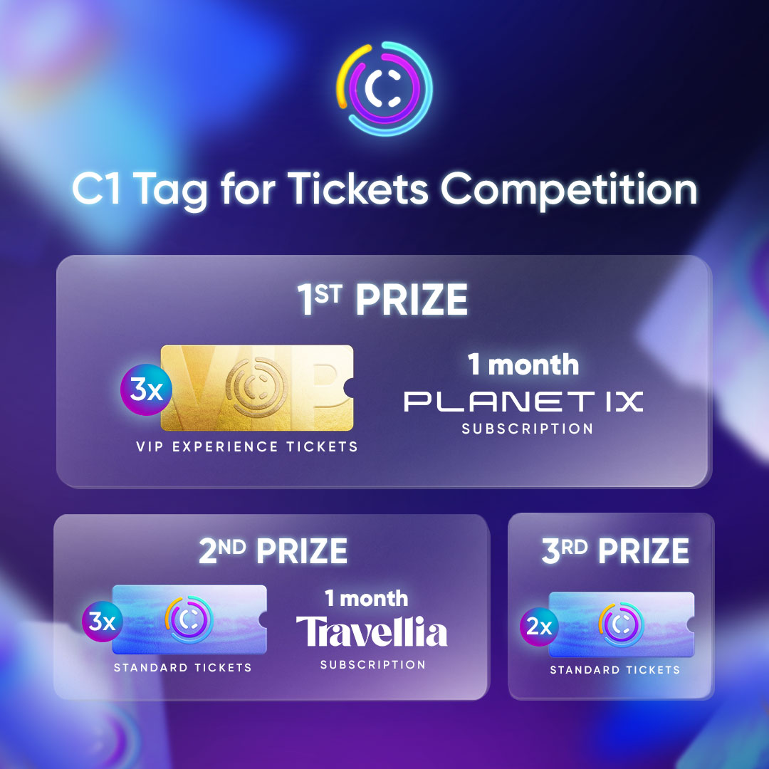 It’s time for the #C1GlobalTicketTag Competition! 📷

There are 3 ways to win, so what are you waiting for? Head over to the @Crowd1Official instagram and be in the running to attend the event of the year!
⚡️📲⬇️
instagram.com/crowd1official/