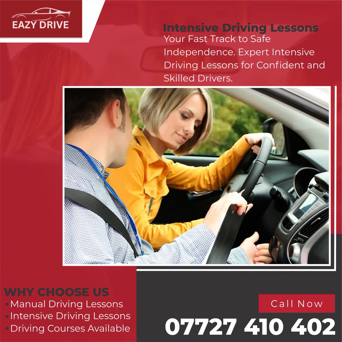 drive_eazy33349's tweet image. Eazy Drive offers intensive driving lessons in Coventry and London. Fast-track your journey to becoming a confident and skilled driver with us.

eazydriveuk.com
#IntensiveDriving
#DrivingSchool
#FastTrackDriving
#LearnToDrive
#IntensiveCourse